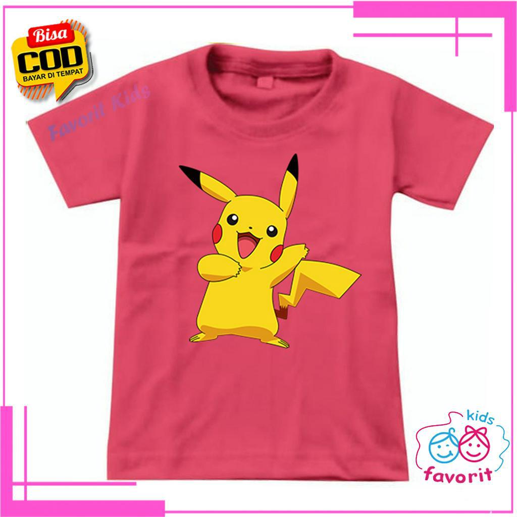 KAOS ANAK PEREMPUAN LENGAN PENDEK  MOTIF POKEMON 1 TAHUN - 10 TAHUN