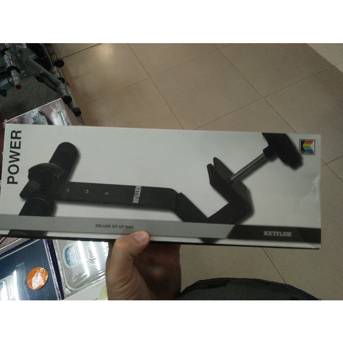 Kettler Deluxe Sit Up Bar - Alat Bantu Sit Up Stainless Steel Hitam 850g