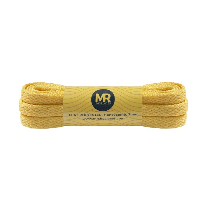 Original MR Shoelaces FP56 Kuning Madu Tali Sepatu Pipih Flat 7mm 90cm 100cm 120cm 130cm 140cm 150cm 180cm 200cm Polyester Shoelaces Premium