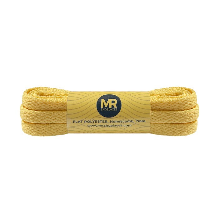 MR Shoelaces FP56 Kuning Madu (Honeycomb) Tali Sepatu Pipih Flat 7mm 90cm 100cm 120cm 130cm 140cm 150cm 180cm 200cm