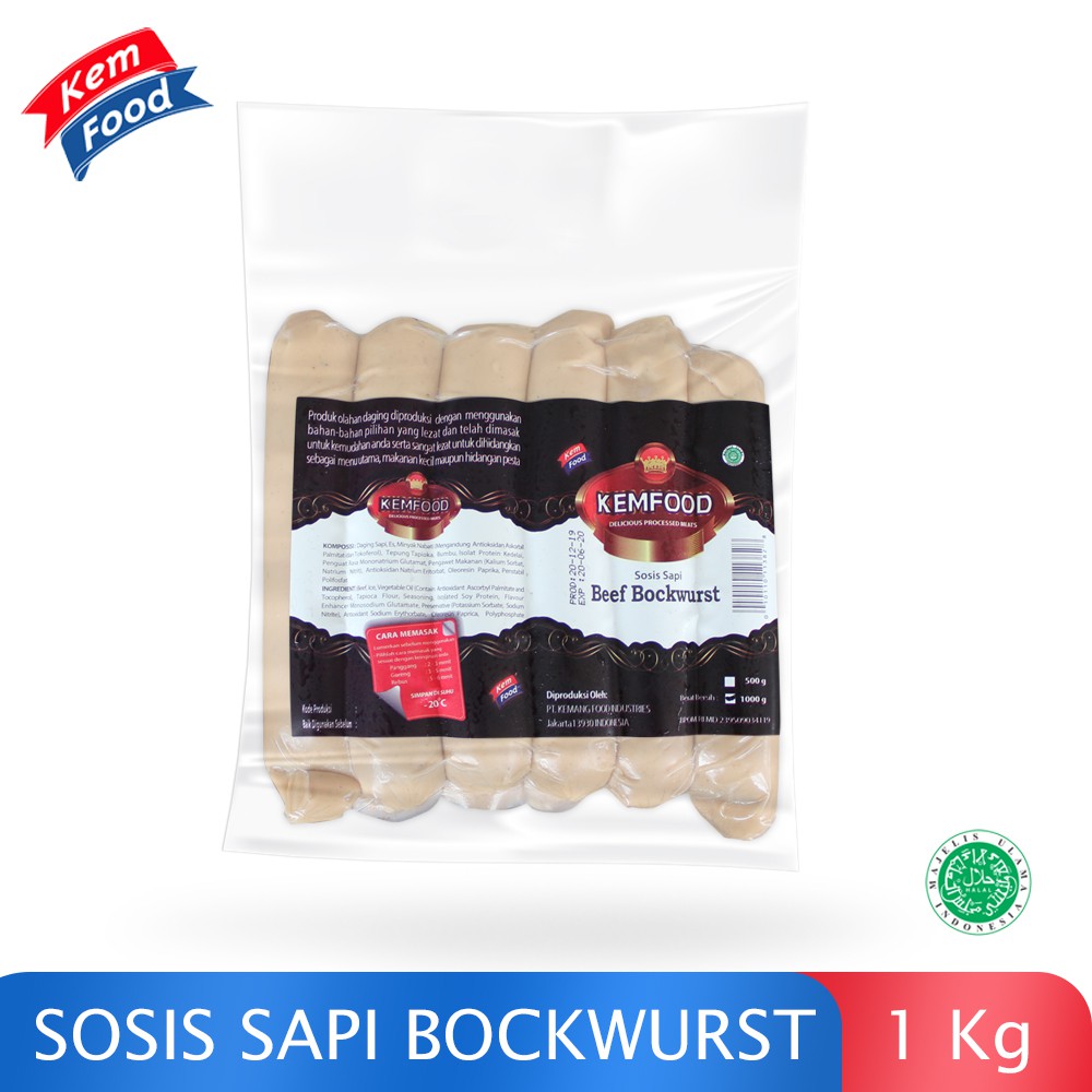 

Kemfood Sosis Sapi beef Bockwurst 1Kg