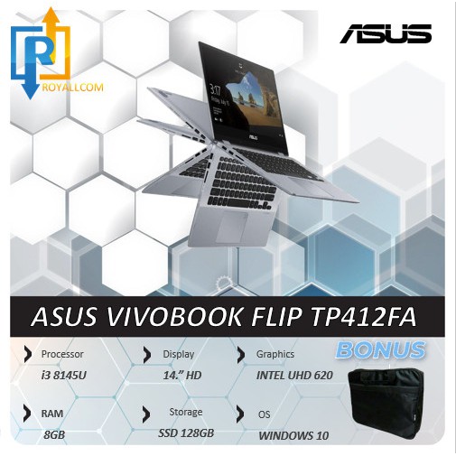 Asus Vivobook Flip TP412FA 2in1 Touch i3 8145 8GB 128ssd W10 14.0FHD