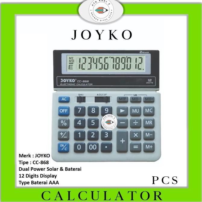 

[COD] Kalkulator 12 Digits Joyko CC-868 GRATIS ONGKIR Kode 384