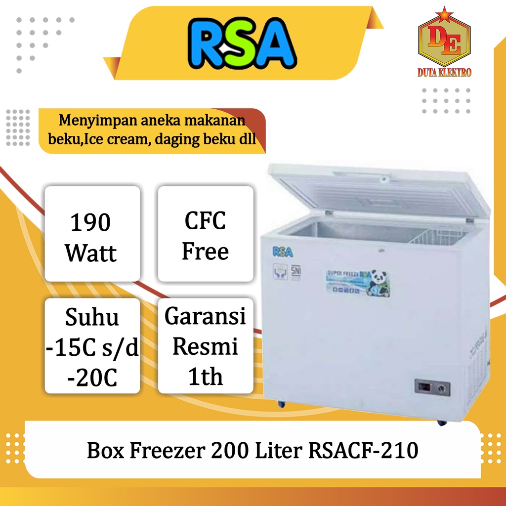 Box Freezer RSA CF 210 Chest Freezer 200 Liter
