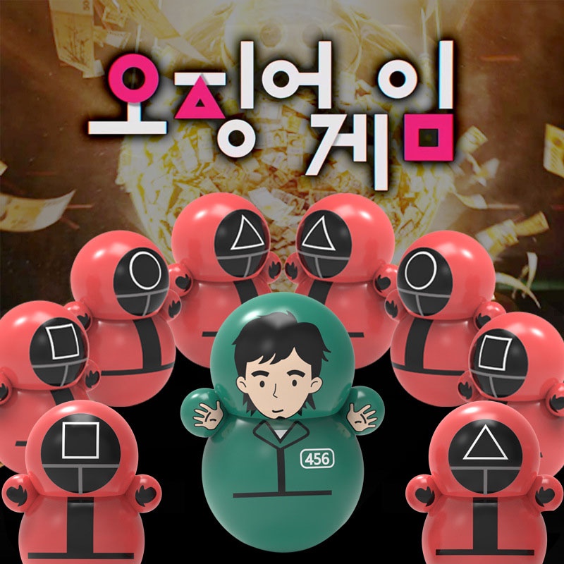 2021 Baru Kawaii Squid Game Tumbler Doll Dekompresi Mainan