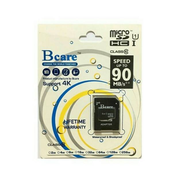 Memory Card SDHC micro Bcare 64GB class 10 - 90MB/s + Adaptor
