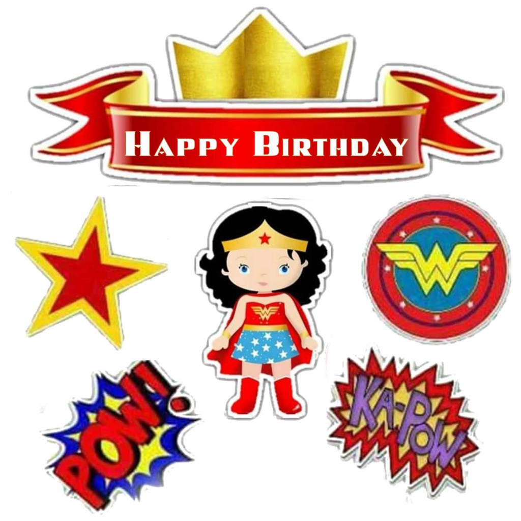 

TOPPER CAKE CUSTOM TOPPER ULANG TAHUN / HIASAN KUE CUSTOM WONDERWOMAN