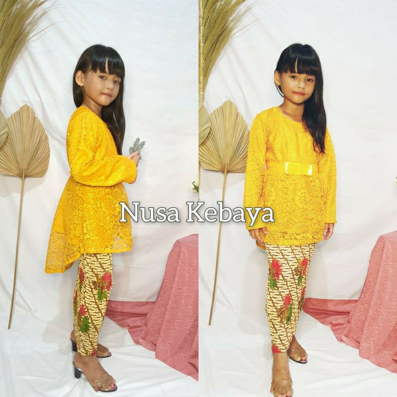 Setelan Kebaya Anak Untuk Kartinian / Baju Anak / Kebaya Brokat Anak Perempuan