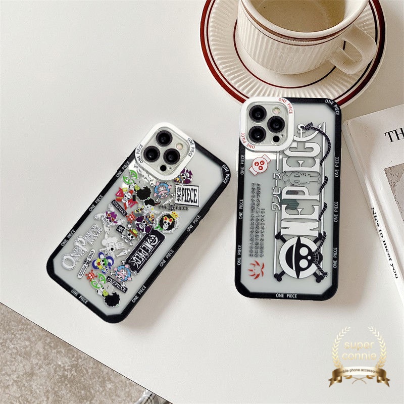 IPHONE Casing Ponsel Tpu Lembut Anti Jatuh Untuk Iphone14 11 12 13 pro Max X XS Max XR 7 8 6s 6 plus Se2020 Transparan Kartun One Piece Shockproof Case Cover