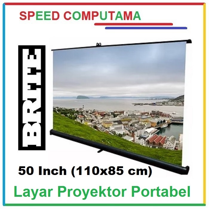 Brite Table Screen 50 Inch Layar Proyektor Portabel Portable
