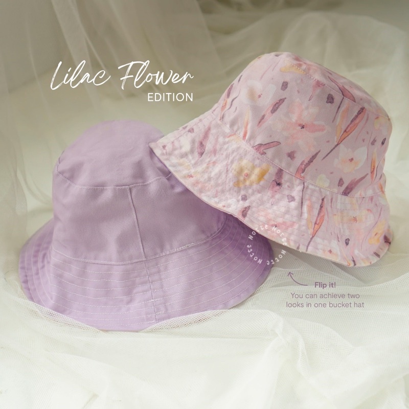 NOTTE - Reversible Bucket Hat Lilac Flower