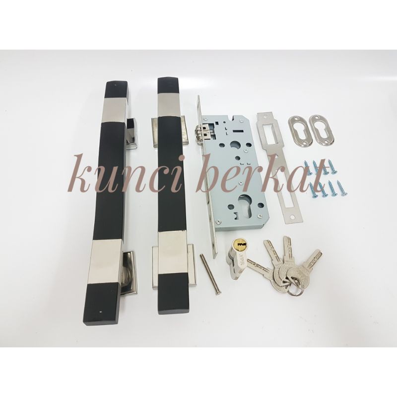 Handle List Kayu + Kunci Tarik/Handel Pintu Utama