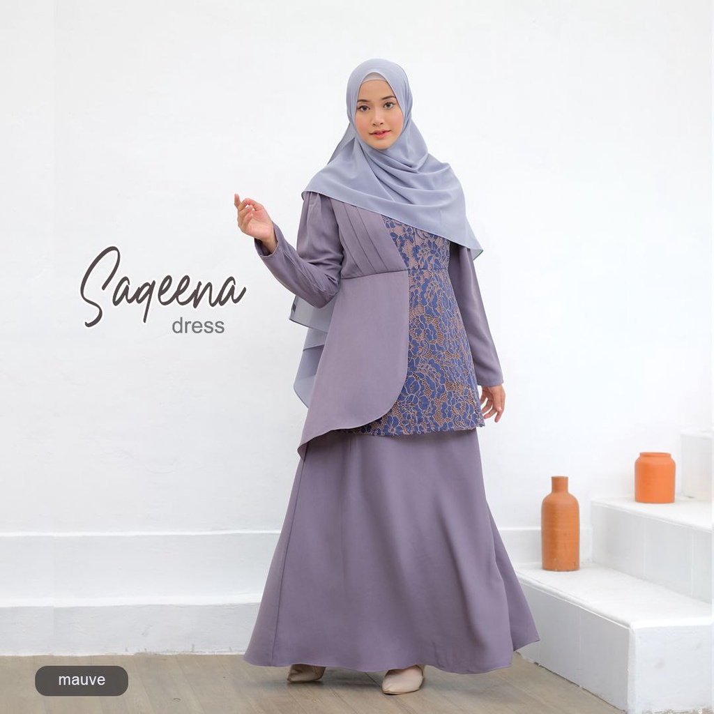 Saqeena Gamis Brukat Pesta Kekinian Gaun Wisuda Bridesmaid Premium Terbaru By Riskirich