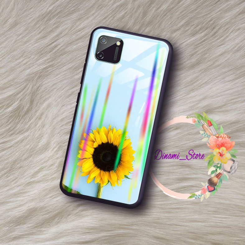 back case glass aurora Flower Realme C1 C2 C3 U1 2 2 Pro 3 Pro 5 5i 5s Pro 6 Pro X Xt C11 C15 DST271