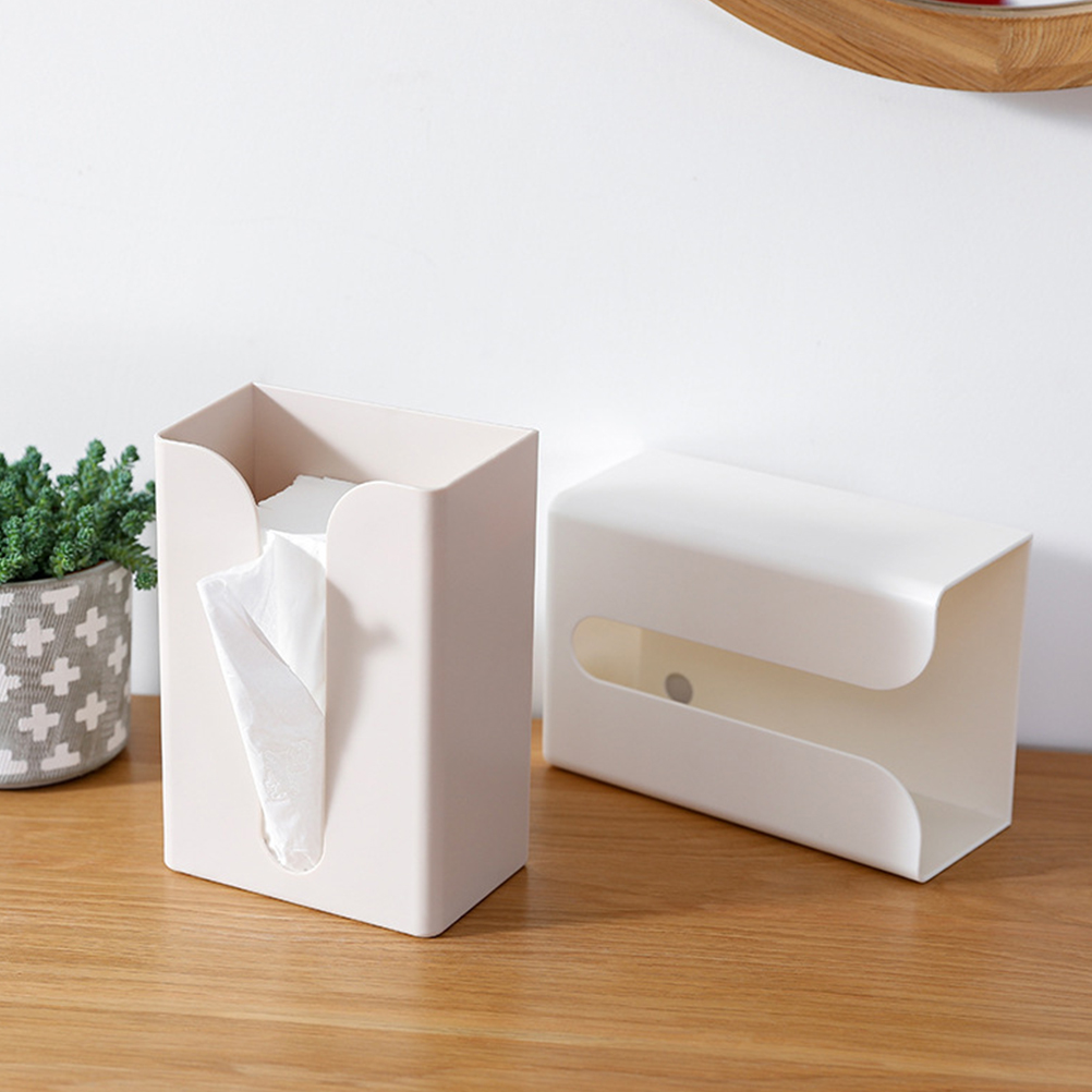 Portable Self-adhesive Wall-mounted Tissue Case / Baby Wipes Paper Storage Box / Hanging Organizer Tissue Box