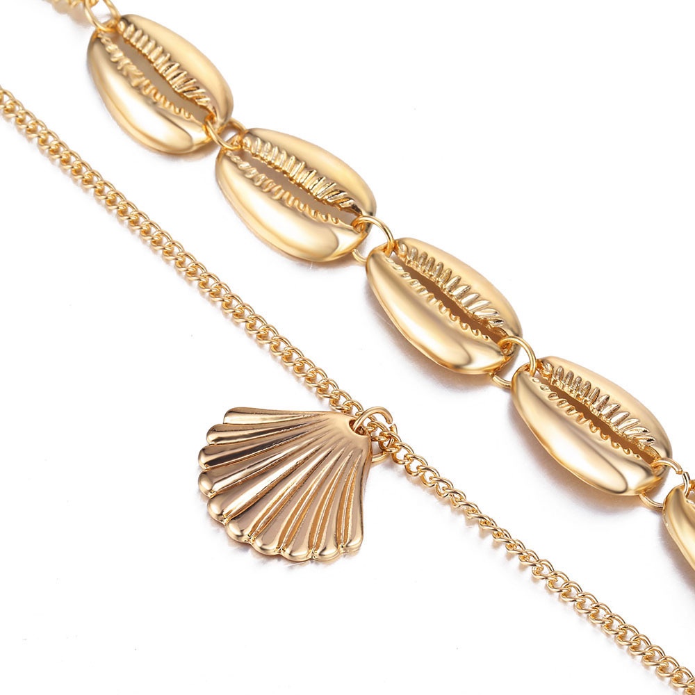 [ACKER] Summer Beach Bohemian Choker Dengan Shell Layer Necklace Untuk Wanita