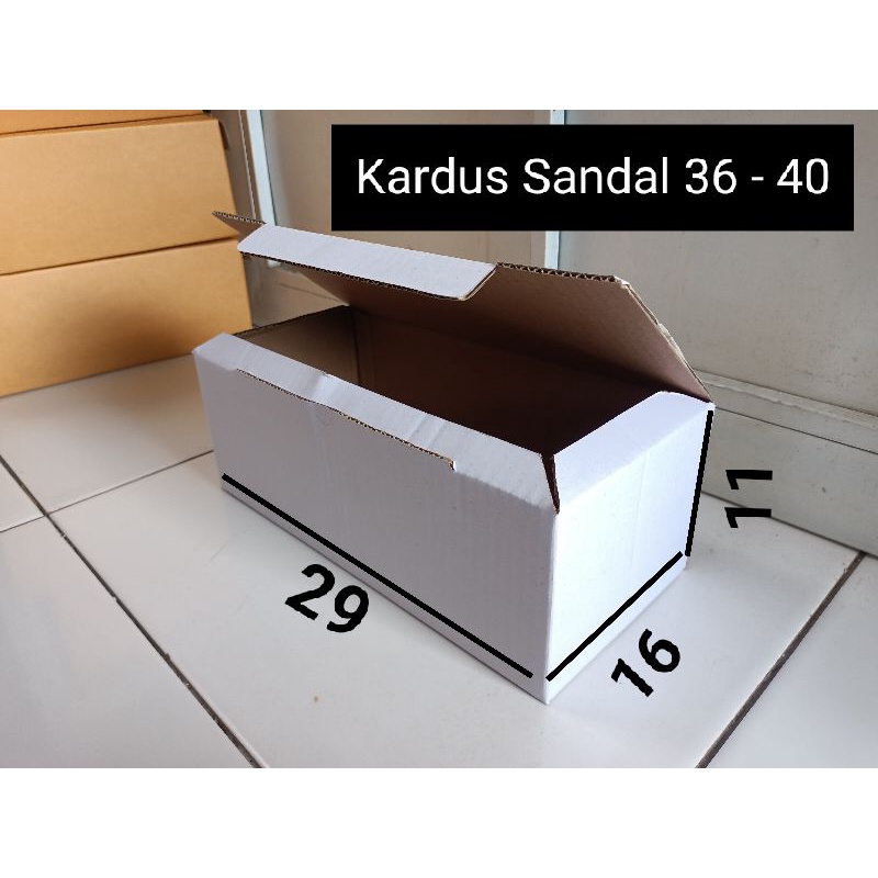 Kardus Sepatu Polos Putih UK flatshoes 36-42 Kerdus Box sandal cewek