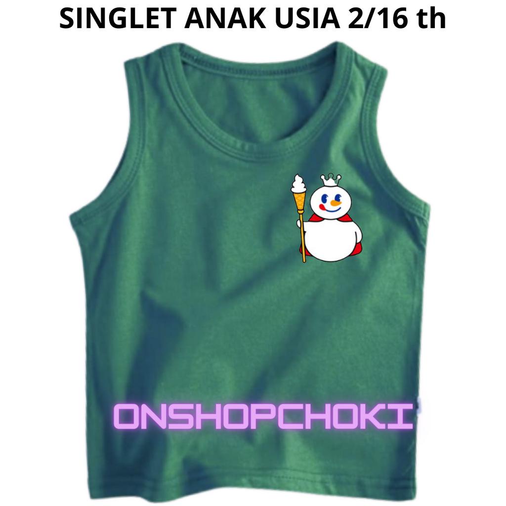 Singlet Anak Anak Laki Laki MIXUE Usia 2-16 TAHUN Tanktop Anak Baju dalaman Anak Katun Asli Ideal Untuk Anak