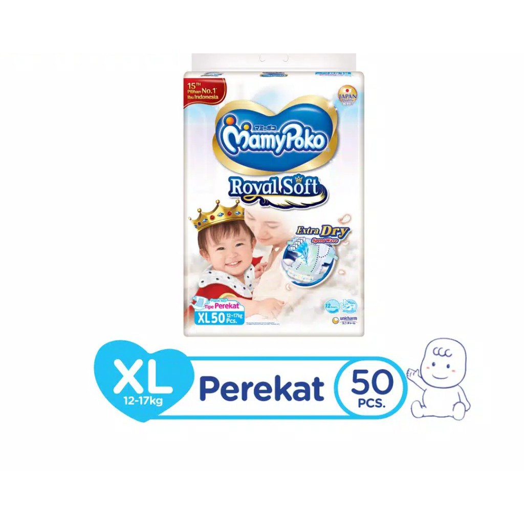 MamyPoko Royal Soft Perekat NB 84 | S 80 | M 72 | L 62