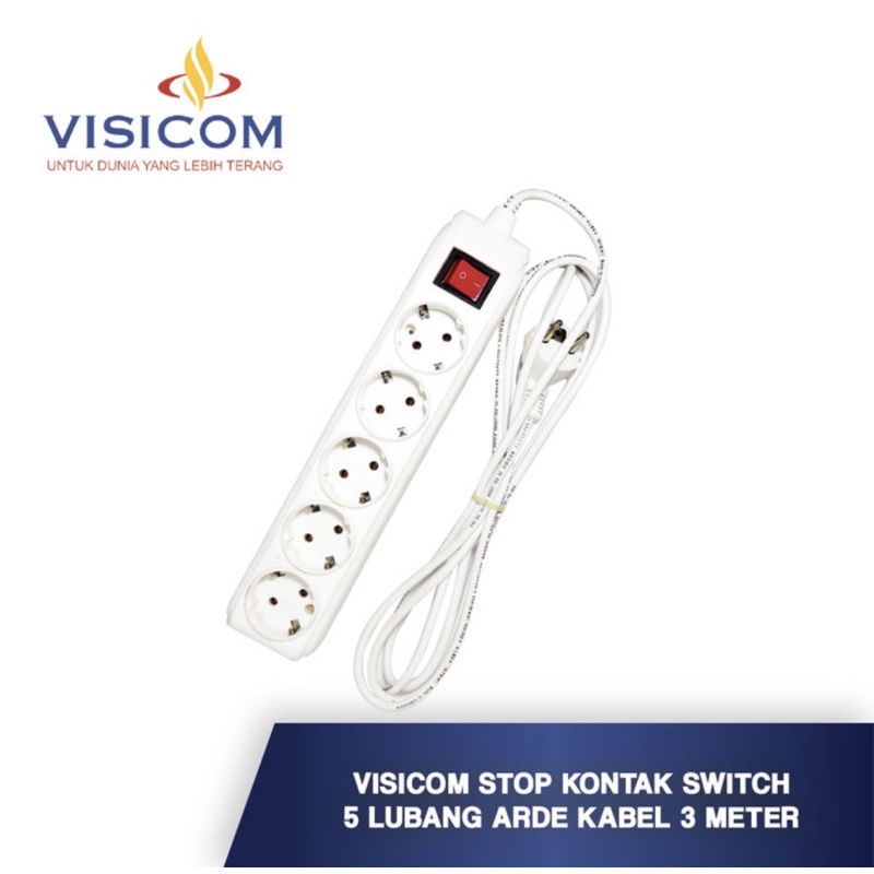 Stop Kontak + Kabel 5 lubang 3 meter 3M Colokan Listrik Stop Kontak