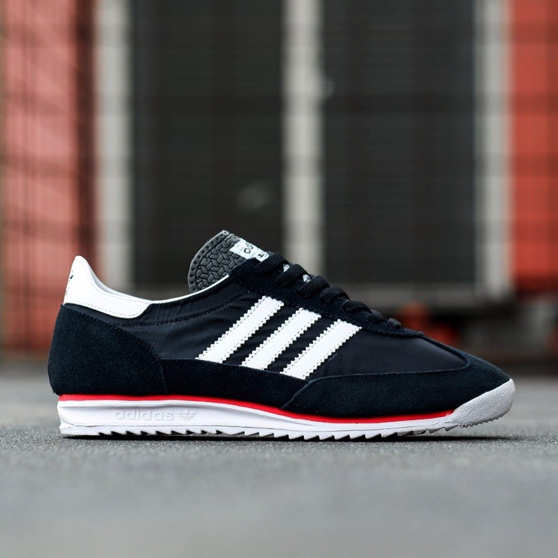ADIDAS SL72 BLACK WHITE RED SOLE WHITE