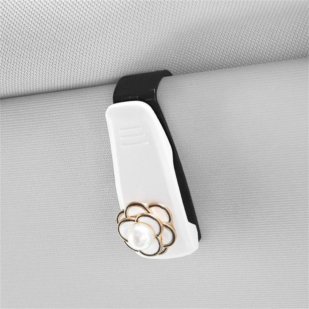 LANFY Tempat Kacamata Plastik Aksesoris Interior Mobil Tempat Kacamata Car Organize Eyeglasses Clip Camellia Flower Sun Visor Storage