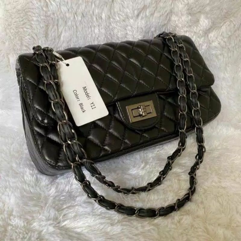 BJ7389 - BLACK/CC - TAS BAHU SHOULDERBAG CLUTCH PESTA KEREN TAS WANITA FASHION IMPORT MODIS ELEGAN TERMURAH TERLARIS TERBARU BAGSTORE JAKARTA TAS BATAM IMPORT GT1006 CR7145 VC88237 BQ2535 B8017 LT1730 ZC8810 B11000 ELJ5103 BTH11000