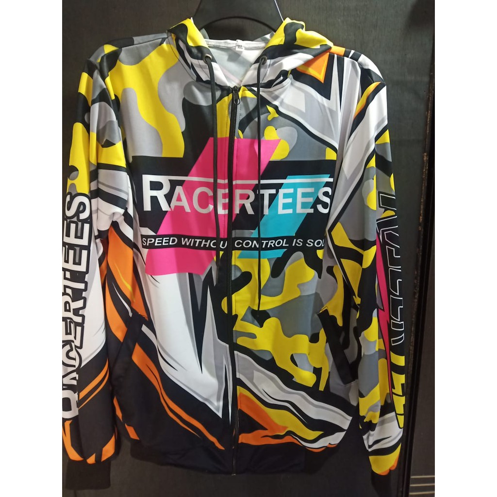 JAKET HOODIE RACING TEES LORENG ABU_JAKET RACING PRIA DAN WANITA TERLARIS