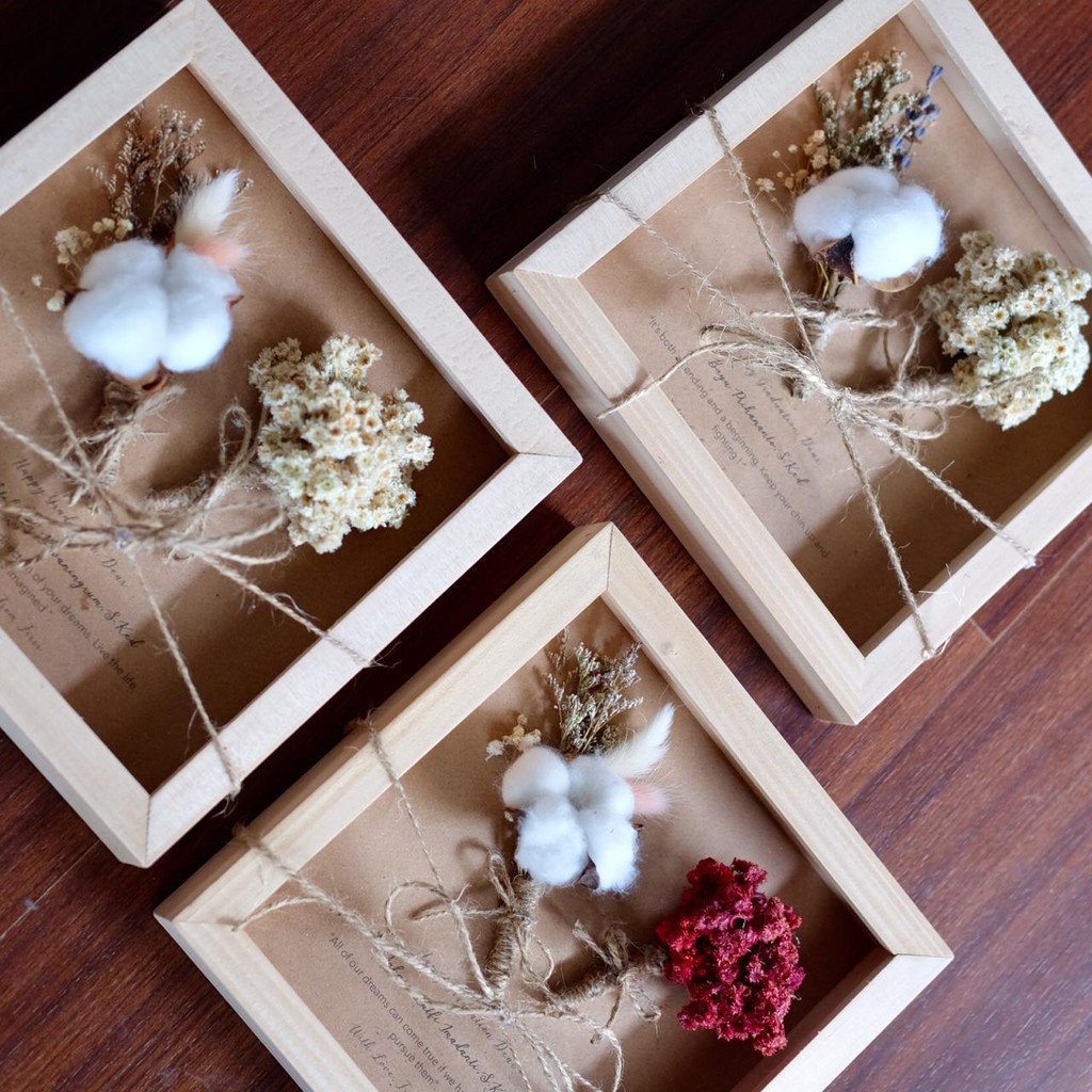 dried flowers frame, frame bunga, frame kado, frame bunga kering
