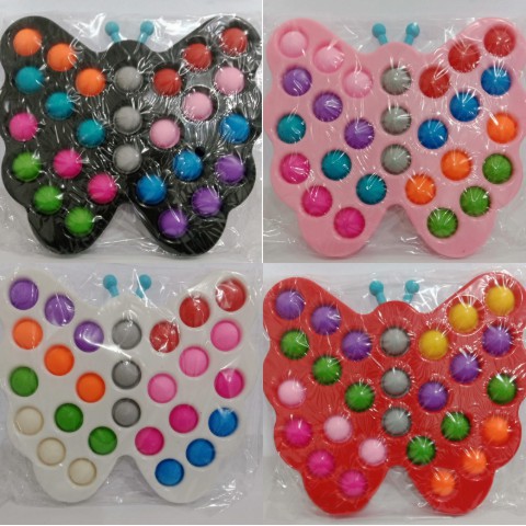 SIMPLE DIMPLE / POP IT RAINBOW MAINAN POP ITS ROUND FIDGET TOY PUSH BUBBLE RELIEF KIDS POP IT TIKTOK-KUPU-KUPU RANDOM