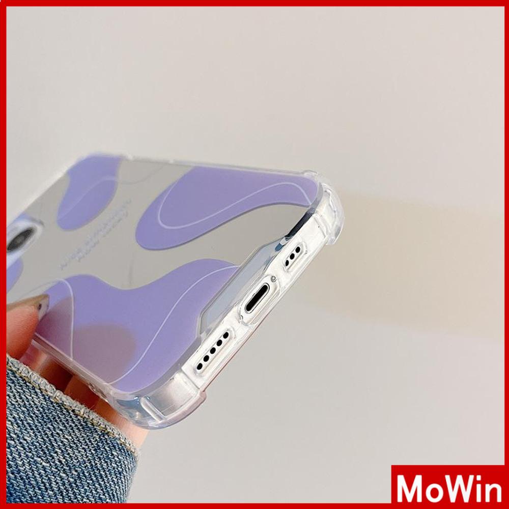 iPhone Case Luxury Acrylic Mirror Airbag Shockproof Protection Camera Romantic Purple Simple Compatible For iPhone 11 Pro Max 13 Pro Max 12 Pro Max 7Plus xr XS Max