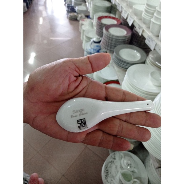 Sendok Keramik SANGO Bone China Sendok Mangkok Sendok Putih Polos Sendok Polos Sendok Putih Sendok S