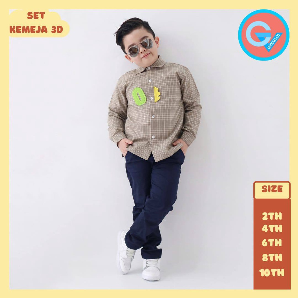 Setelan Anak Set Kemeja 3d Groove