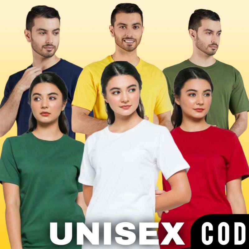 Kaos Polos Pria Wanita Lengan Pendek Unisex Cotton Combed 30s Jumbo Murah Premium