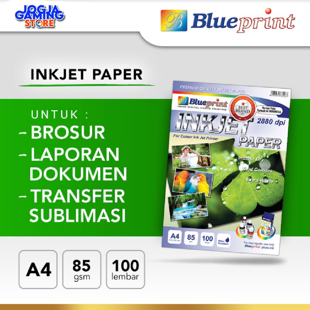 Kertas Inkjet Photo Paper BLUEPRINT A4 85 gsm Isi 100 lembar
