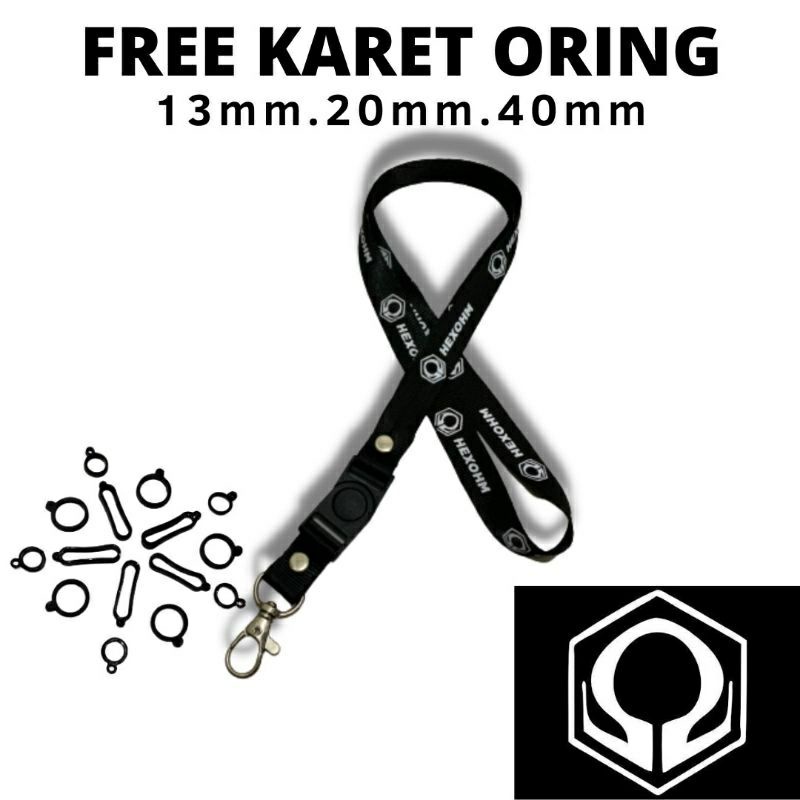 

lanyard HEXOHM gantungan kunci DISTRO / tali lanyard gantungan leher id card name tag kartu nama