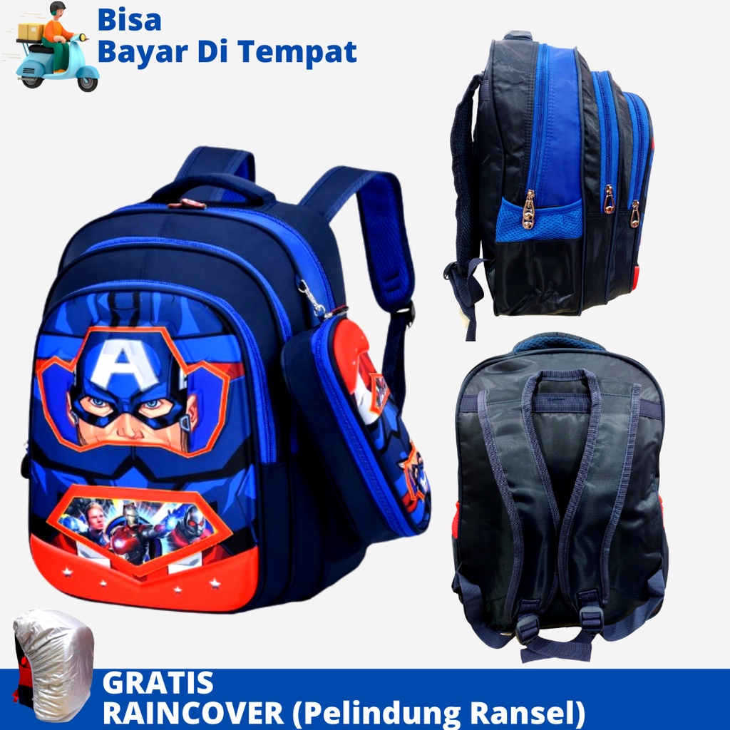 Tas Ransel Anak Capten DSTR-1009 Ukuran SD Ransel Anak Tas Sekolah SD Tas Anak Cowok