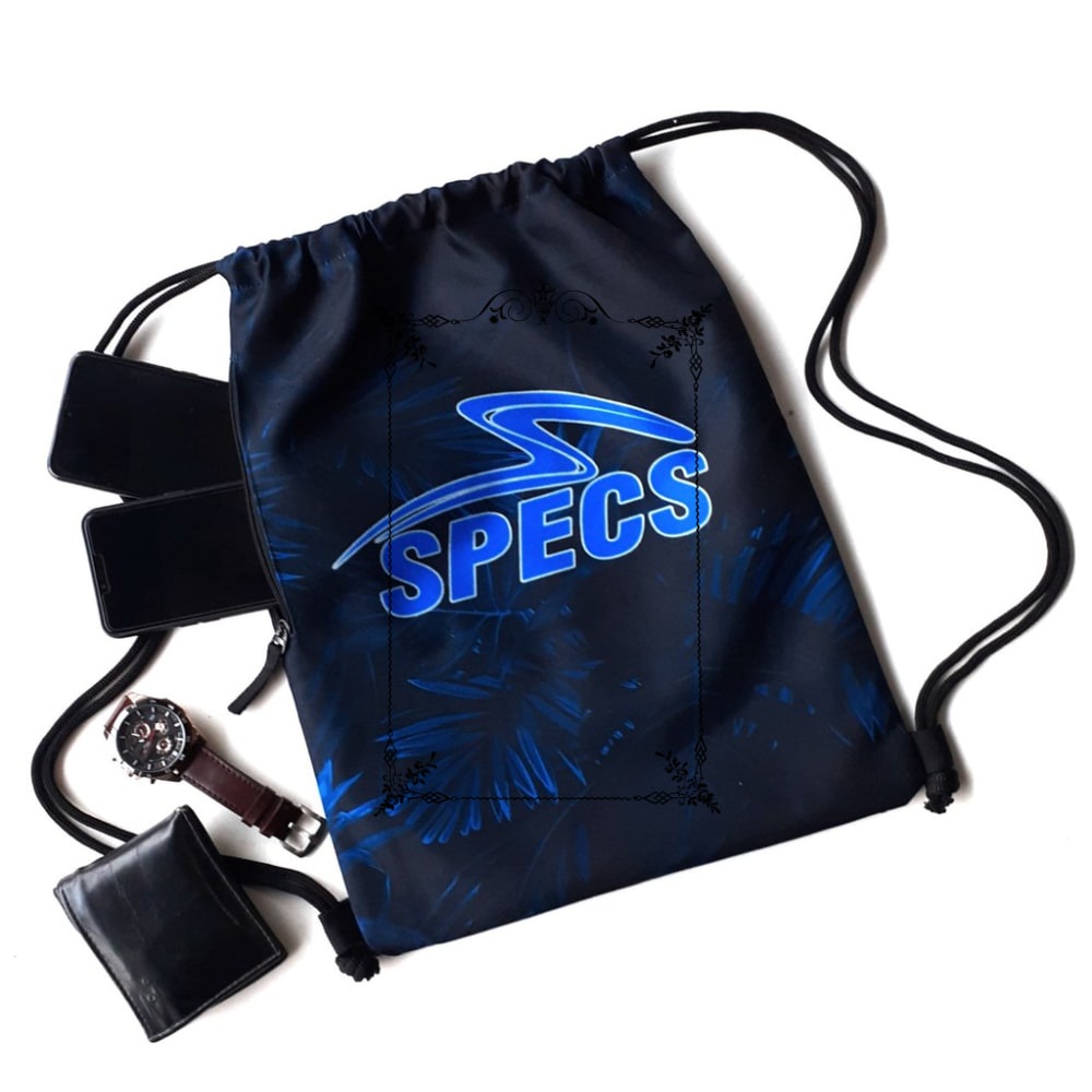 Murah Tas Serut Futsal Bola Gymsack String Bag Olahraga Specs Daun Blue Keren