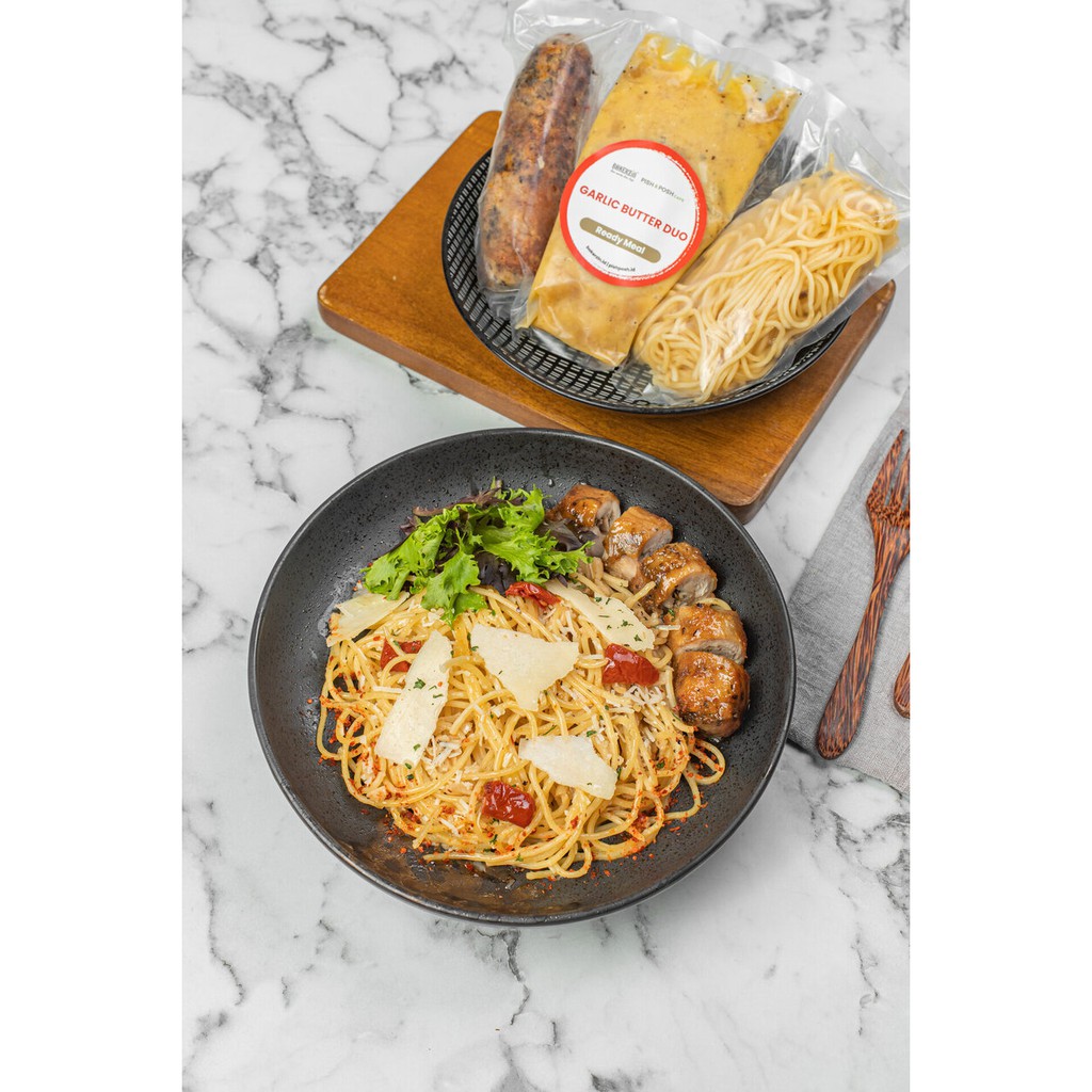 

READY TO MEAL - Garlic Butter Duo by Bakerzin - Pasta Siap Saji - Makanan Siap Saji - Frozen Food