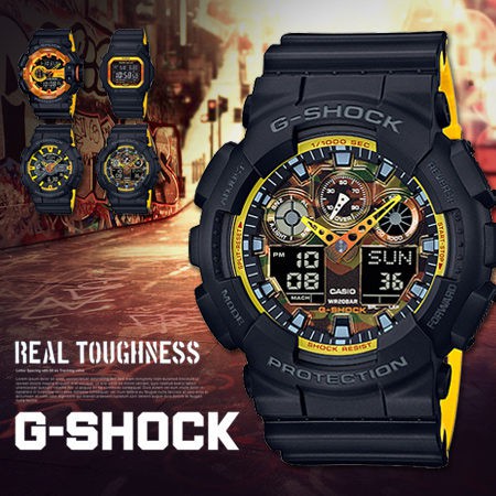 JAM TANGAN PRIA G-SHOCK GA-100BY-1ADR ORIGINAL