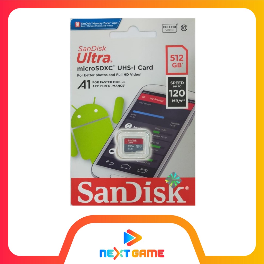 Sandisk Ultra MicroSD SDXC 512GB UHS-1 up to 120MB/s