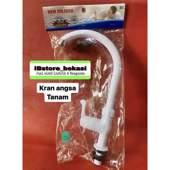 Kran Westafel Plastik SOLIGEN B3 Tanam / Kran Angsa PVC
