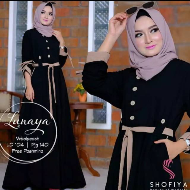 Baju remaja/ baju dewasa / baju muslim wanita / LUNAYA DRESS muslim terlaris