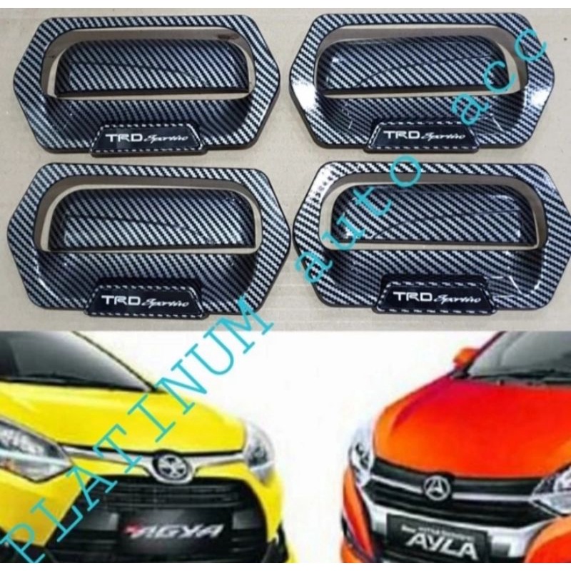 outer handle Agya/Ayla carbon tulisan TRD