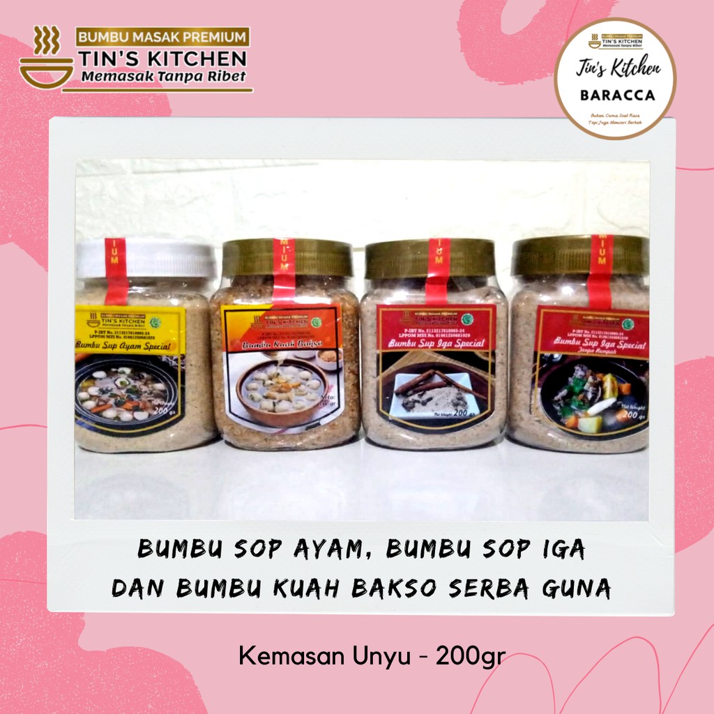 

Bumbu Kering Serba Guna, Bumbu Sop Ayam, Sop Iga, Kuah Bakso Special Tins Kitchen - Toples Unyu