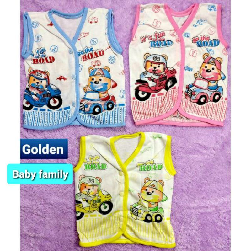 Baju Lengan Kuntung Putih Motif Baby Boboko  nb