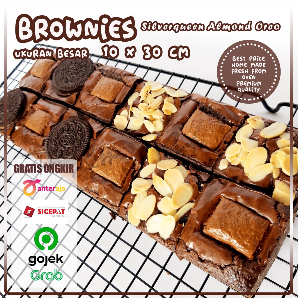 

Fudgy Brownies / Brownies Panggang / Brownies Silverqueen Almond Oreo / Brownies