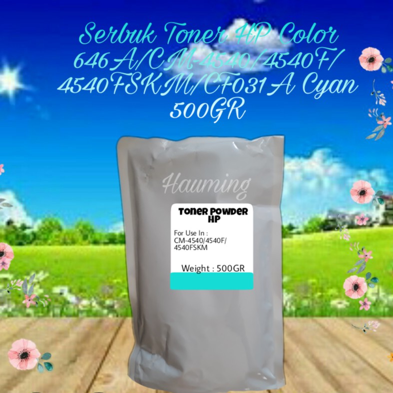 Serbuk Toner Powder Color HP 646A CM4540 CM4540f CM4540FSKM CM-4540 4540f CF031A Cyan 500gr