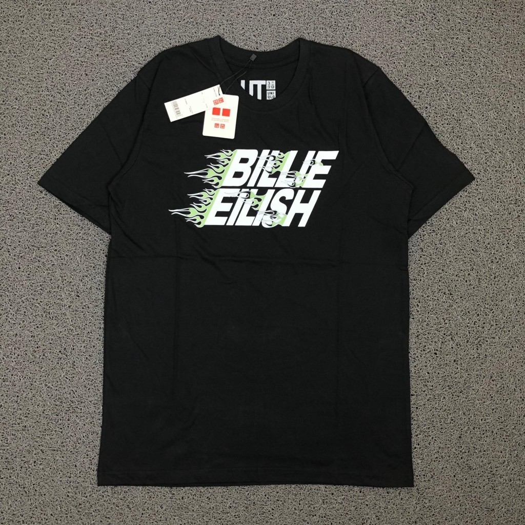 KAOS T-SHIRT UNIQLO X UT BILLIE EILISH BLACK GENUINE MURAH