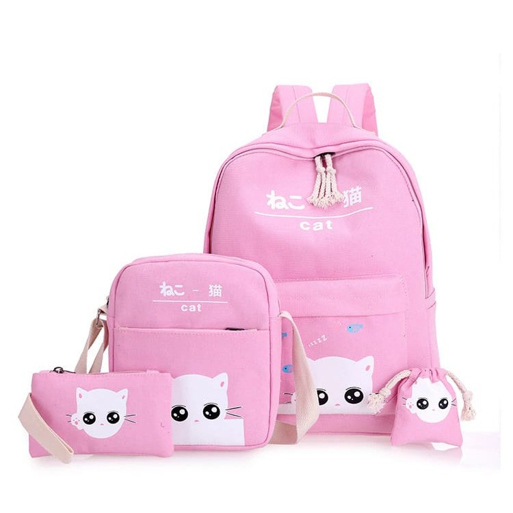 Tas Ransel Anak Perempuan Kucing Ngintip Bacpack Multifungsi